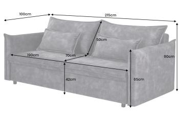 Moderne Slaapbank geel fluweel 215 cm