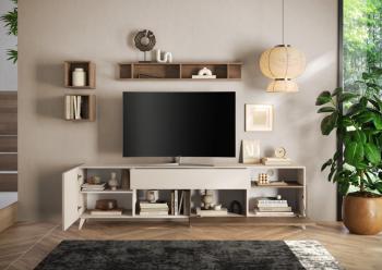 Wandmeubel cashmere eiken mercure 241 cm