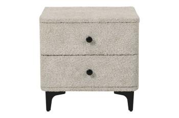 Nachtkastje beige bouclé 2 laden