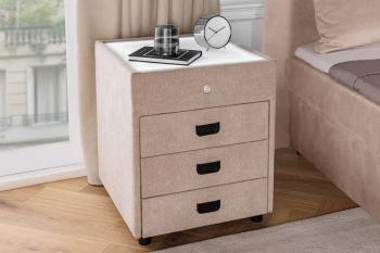 Nachtkastje beige met verlichting