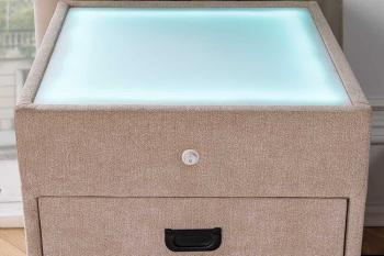 Nachtkastje beige met verlichting