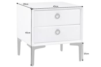 Nachtkastjes wit velvet 45 cm