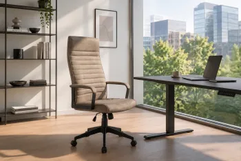 Bureaustoel taupe velvet