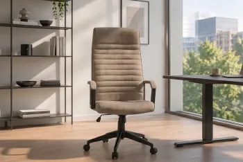 Bureaustoel taupe velvet