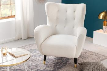 oorfauteuil wit bouclé