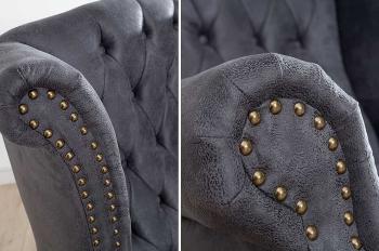 Oorfauteuil grijs microvezel stof