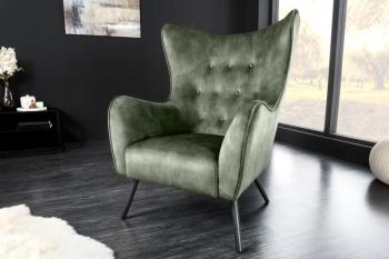 Oorfauteuil donkergroen fluweel