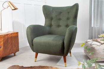 Oor fauteuil Donny groen stof