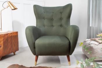 Oor fauteuil Donny groen stof