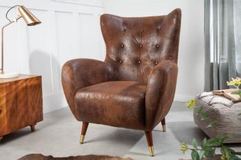 oorfauteuil antiek bruin