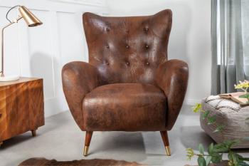 oorfauteuil antiek bruin