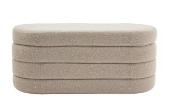 Opbergbankje bouclé stof taupe 113 cm