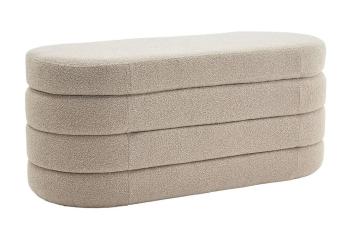 Opbergbankje bouclé stof taupe 113 cm
