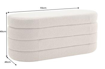 Opbergbankje bouclé stof taupe 113 cm