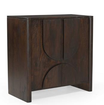 wandkast donkerbruin mangohout 80 cm