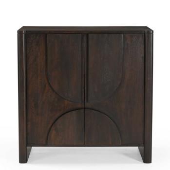 wandkast donkerbruin mangohout 80 cm