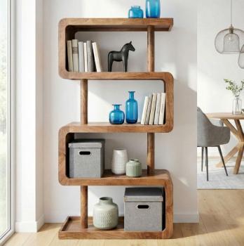 Boekenkast mangohout 80x160 cm