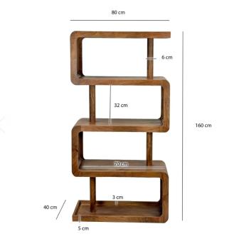 Boekenkast mangohout 80x160 cm