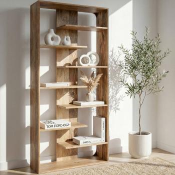 Boekenkast mangohout 90x200 cm