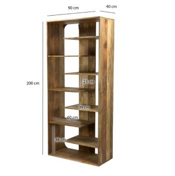 Boekenkast mangohout 90x200 cm