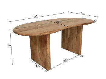 organisch bureau acaciahout naturel 180 cm