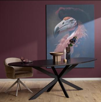 organische massief eiken eetkamertafel zwart 180 cm