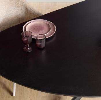 organische massief eiken eetkamertafel zwart 180 cm