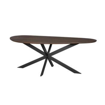 Organisch eetkamertafel donkerbruin eiken 180 cm