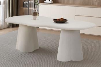 organische eetkamertafel cement 220 cm