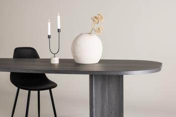 organische ovale zwarte tafel 220 cm