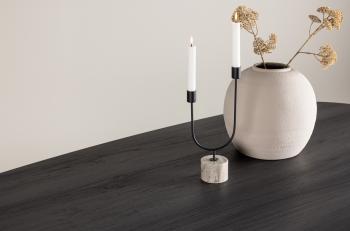 organische ovale zwarte tafel 220 cm