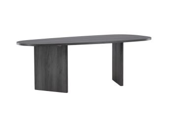 organische ovale zwarte tafel 220 cm