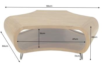 Salontafel organisch acaciahout 90 cm