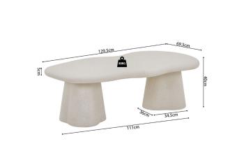 organische salontafel cement 130 cm