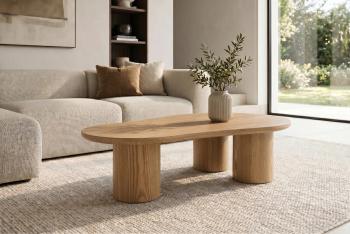 organische salontafel eikenlook 130 cm