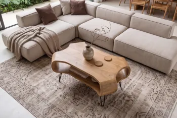 organic salontafel mangohout cremekleur 100 cm