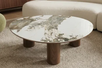 organische salontafel pandora walnoot 110 cm