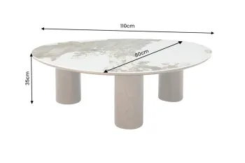 organische salontafel pandora walnoot 110 cm