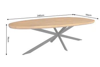 organische eetkamertafel acaciahout bruin 240 cm