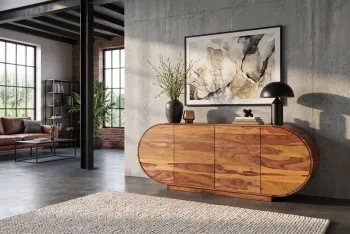 ovaal dressoir sheesham hout 180 cm
