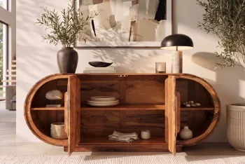 ovaal dressoir sheesham hout 180 cm