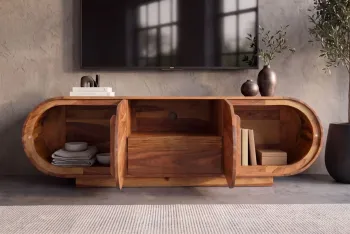ovaal TV meubel sheesham hout 160 cm