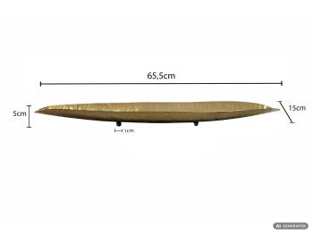 decoratieschaal ovaal aluminium goud 65,5 cm