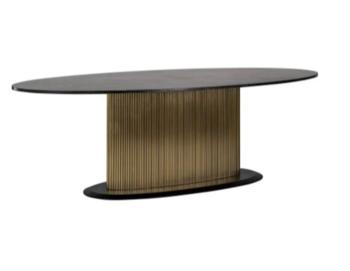 ovale tafel goud marmer 220 cm