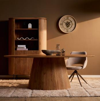 Ovale eetkamertafel bruin mangohout 210 cm