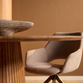 Ovale eetkamertafel bruin mangohout 210 cm