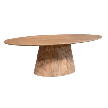 Ovale eetkamertafel bruin mangohout 210 cm