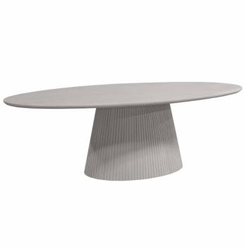 Ovale tafel mangohout taupe 210 cm
