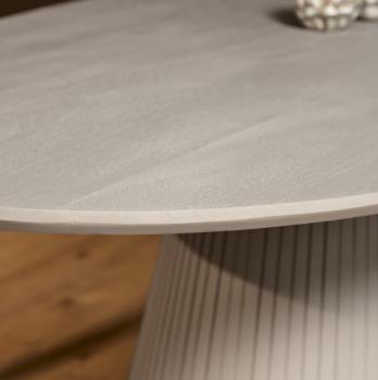ovale eettafel mangohout taupegrijs 240 cm