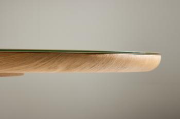 Ovale eettafel eiken met glastop 200 cm